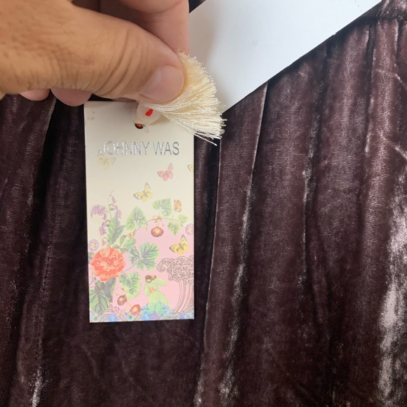 JOHNNY WAS Size XXL Embroidered Velvet Floral Wide Leg Coordinating PullOn Pants - Picture 4 of 12